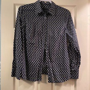 Talbots Dog Print Button Down Shirt